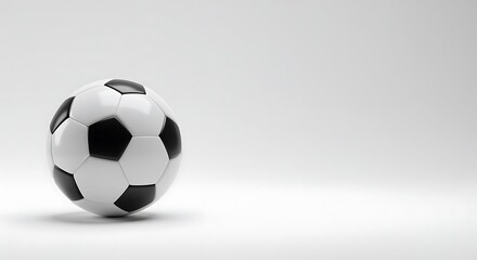 Fototapeta premium Classic black and white soccer ball on a clean white background, isolated, studio shot