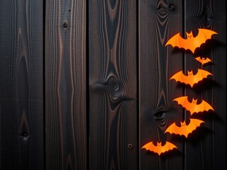Bats on dark wooden background