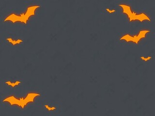 Obraz premium Dark grey background with orange bat silhouettes
