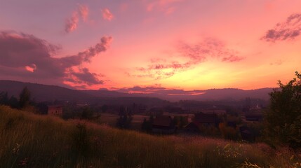 sunset in the mountains
