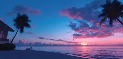 sunset on the beach