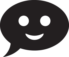 Fototapeta premium Smiling chat bubble icon with happy face expression for communication applications and social media platforms