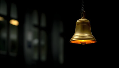 Obraz premium Light night gold bell.