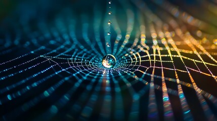 Futuristic digital tunnel with binary code and blue light