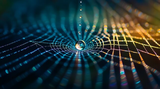 Futuristic digital tunnel with binary code and blue light