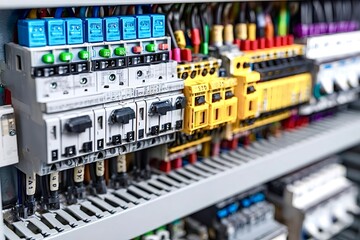 Industrial electrical control panel with circuit breakers