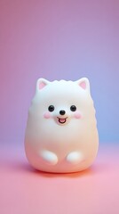 Adorable White Dog-Shaped Night Light on Pink Background.