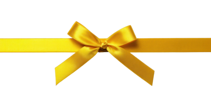 PNG Elegant yellow ribbon bow decoration
