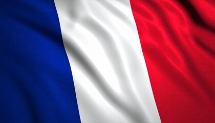 A textured French flag with vertical blue, white, and red stripes, slightly wrinkled to create a dynamic and realistic appearance