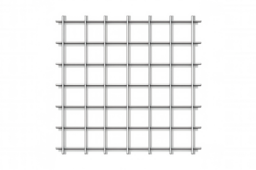 Metal grid bars forming a fence pattern, concept of imprisonment, barrier, security, or limitation, transparent background