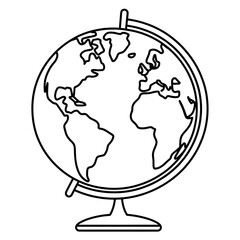 globe on white background coloring page
