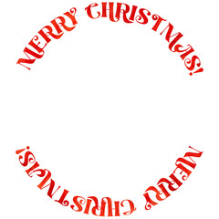 Fototapeta na wymiar PNG watercolor Merry Christmas! text for round design