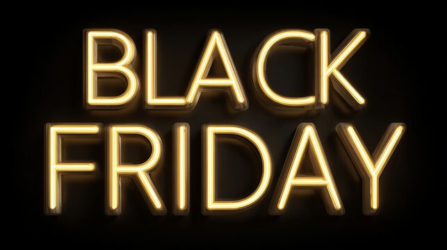 Stunning neon 'Black Friday' sign glows vibrantly, promising massive savings and exciting retail opportunities for shoppers and businesses alike