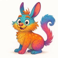 Obraz premium Coloured rabbit with long tale