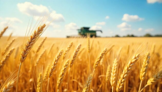 Sun-Drenched Wheat Field Swaying Gently in the Summer Breeze, Ripe and Ready for Harvest ? Abundant Rural Landscape