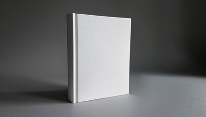 One Blank 6X9 Inch Hardcover Thick Book Realistic Clay Mockup Template Leaning In Grey Background 3D Render Illustration