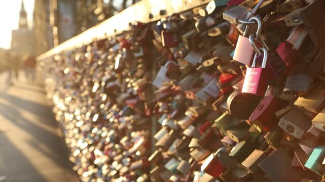 Many locks hang on the Hohenzollern bridge