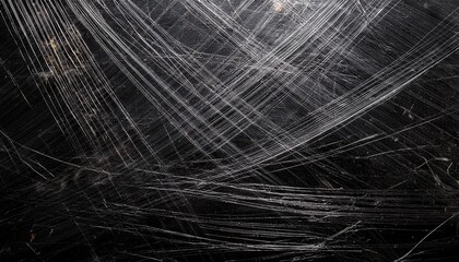 Random Scratches Texture On A Black Metal Surface For Background