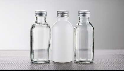 White Glass Bottle Isolated On Transparent Background Generative Ai