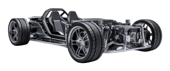 PNG Car Chasis frame vehicle transportation engineering.