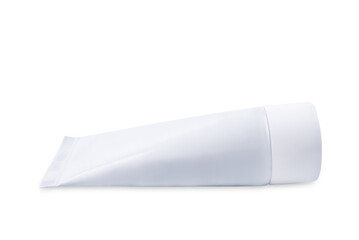 Cosmetic plastic tube on a white isolated background