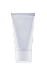 Cosmetic plastic tube on a white isolated background
