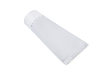 Cosmetic plastic tube on a white isolated background
