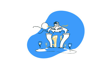 Flat Vector Illustration of Gateway or Entrance or Digital Portal