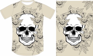 Rock'n'Roll Skull T-Shirt Art