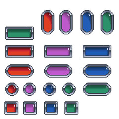 ドット絵ガラスと金属のボタン