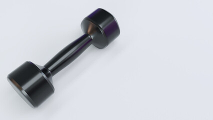 realistic black dumbbells isolated on white background.