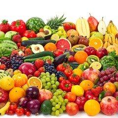 Abundance of Fresh Fruits - A Colorful and Healthy Selection.