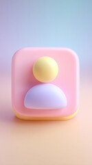 Obraz premium Minimalist 3D Icon of a Person, Simple and Modern Design.