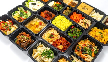 Variety of Healthy Meal Prep Containers for Balanced Diet.