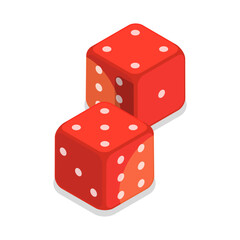 3D Isometric Flat Vector Set of Casino Elements, Casino Roulette, Playing card or Dice Game. Item 12