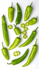 Fresh Green Chili Peppers - A Vibrant and Spicy Culinary Ingredient.