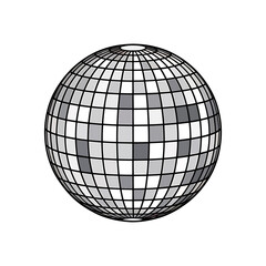 Disco ball icon vector on White Background ,Vector Art Illustration on white background.