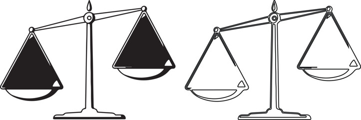 Scales of justice illustration depicting balance fairness and legal concepts for use in law finance and ethical contexts