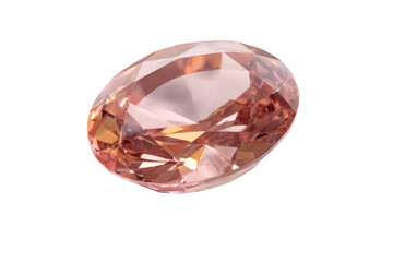 A pink gemstone with a diamond cut