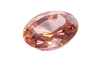 A pink gemstone with a diamond cut