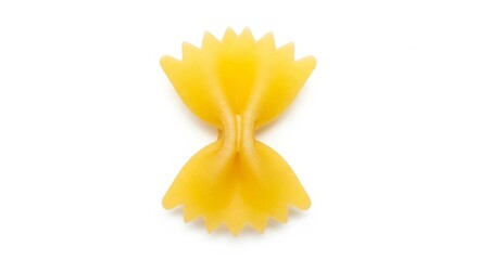 Uncooked farfalle pasta on white background showing unique bow-tie shape