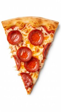Delicious pepperoni pizza slice with melted cheese and crispy crust