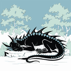 Dynamic Celestial Dragon Clipart - Legendary Creature Digital Art