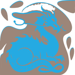 Majestic Chinese Water Dragon Graphic Asset for Logo & T-Shirt Design