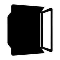 Minimalist Illustration of an Open Doorway Symbolizing Opportunity and Transformation, Rendered in Black and White