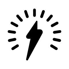 Electrical surge, high energy levels indicator, power symbol for measurement and strength