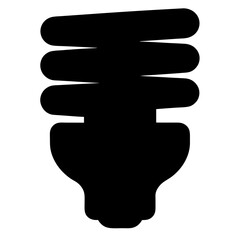 Black and white compact fluorescent lamp bulb design illustration rendering