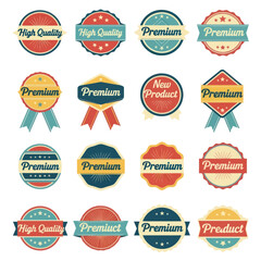 Obraz premium Collection of Vintage Premium Quality Product Badges and Labels.