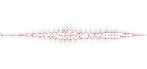 Red dotted halftone line wave forming central focus abstract gradient background minimal geometric pattern digital visual texture concept ideal for poster design and creative layout themes