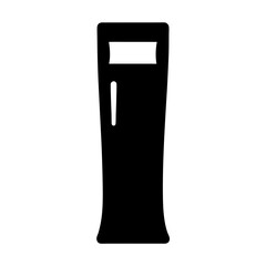 Simple stark monochrome illustration of a beer glass silhouette against white